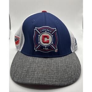 Chicago Fire Adidas Adjustable Trucker Hat Cap Blue White MLS - Used